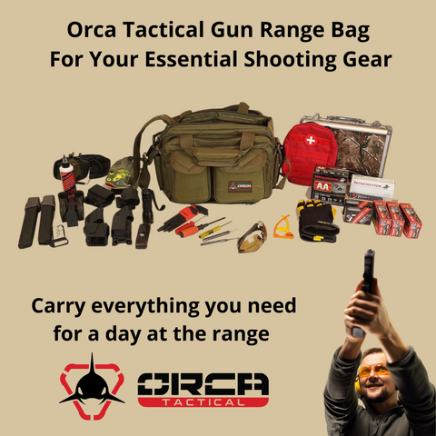 Orca Tactical Gun Range Bag Compact Handgun Pistol Duffel Carrier - OD Green