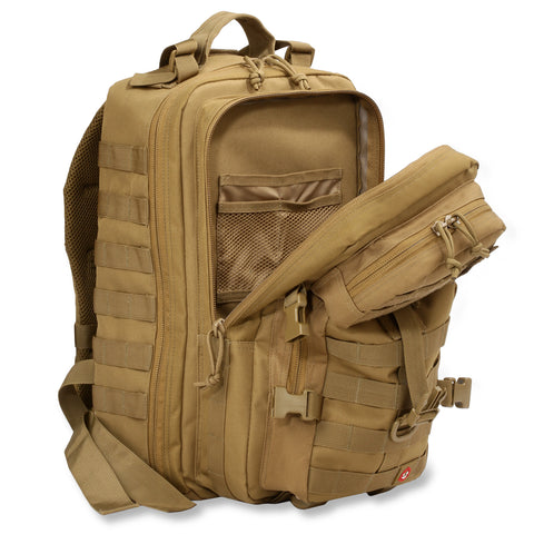 Orca Tactical 40L MOLLE Military Survival Backpack Rucksack Pack, KHAKI