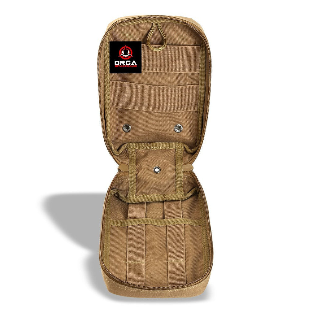 EMT Pouch MOLLE Ifak Pouch Tactical MOLLE Medical First Aid Kit Utility  Pouch Carlebben (with Medical Supplies Red)