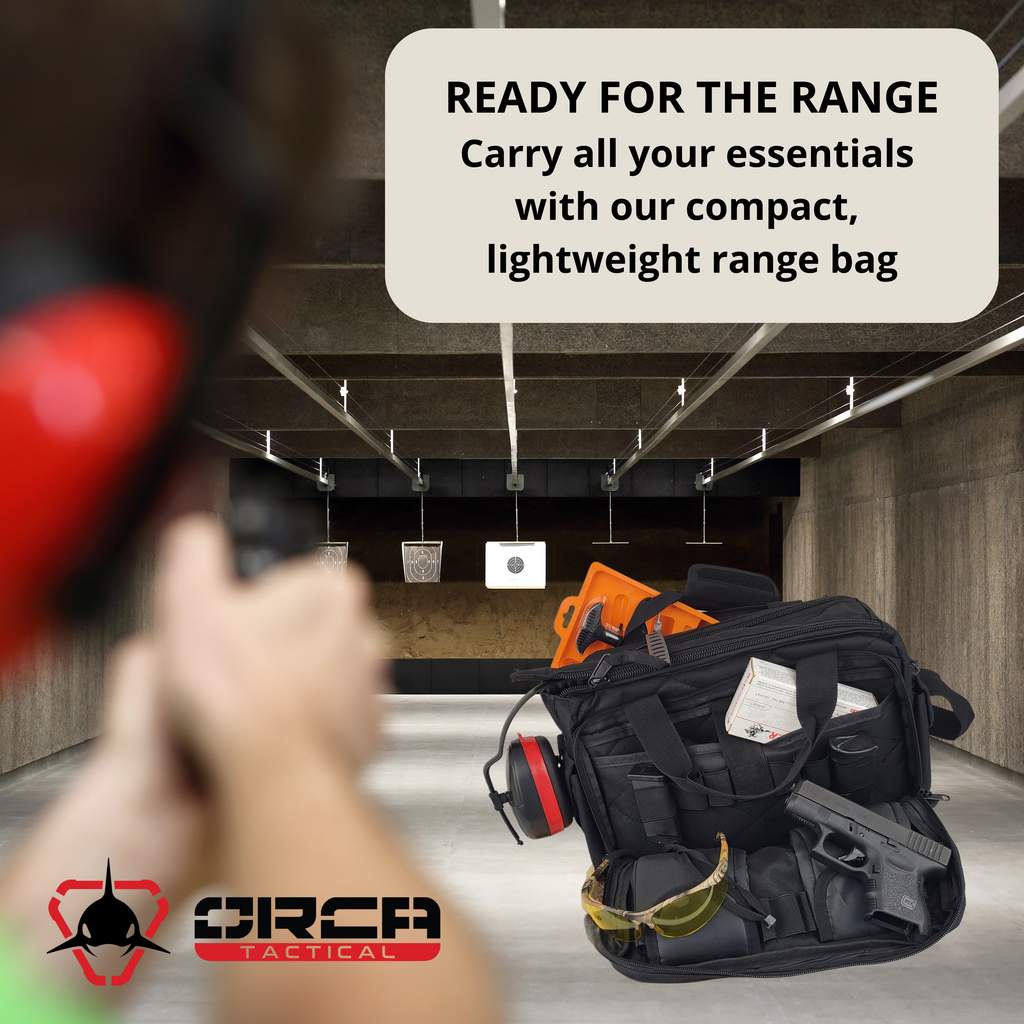 Orca Tactical Gun Range Bag Compact Handgun Pistol Duffel Carrier