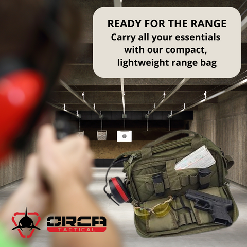 Orca Tactical Gun Range Bag Compact Handgun Pistol Duffel Carrier - OD Green