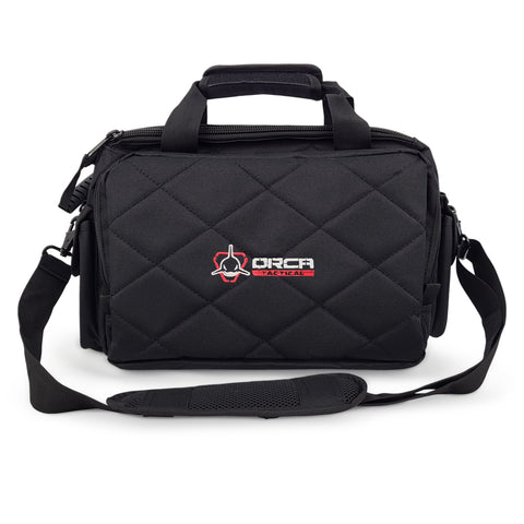 Orca Tactical Gun Range Bag Compact Handgun Pistol Duffel Carrier - Black