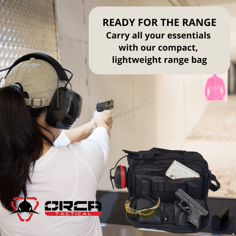 Orca Tactical Gun Range Bag for Women | Pistols Handguns and Ammo Duffel Carrier - Black Pink